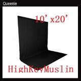 NEW heavy duty Black 10’ X20‘  High Key Muslin Backdrop